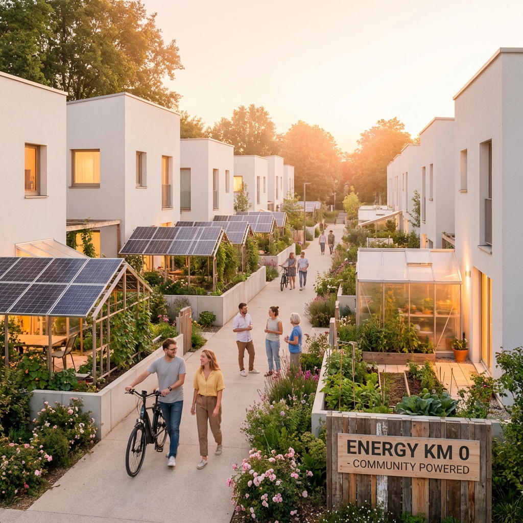 Industrial city powered by solar energy